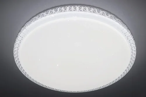 Светильник потолочный LED с пультом LED LAMPS 81078 Natali Kovaltseva белый 1 лампа, основание белое в стиле хай-тек с пультом фото 8